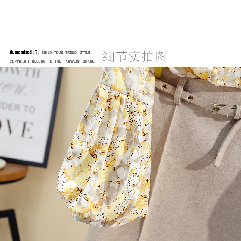 

2021 Spring Summer New Korean Style Loose Western Style Floral Shirt Women Lantern Sleeve Top Casual Pullover Ladies Blouses