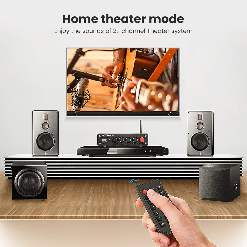 AIYIMA B01 Bluetooth усилитель звука сабвуфер усилители мощности HIFI Цифровой стерео USB