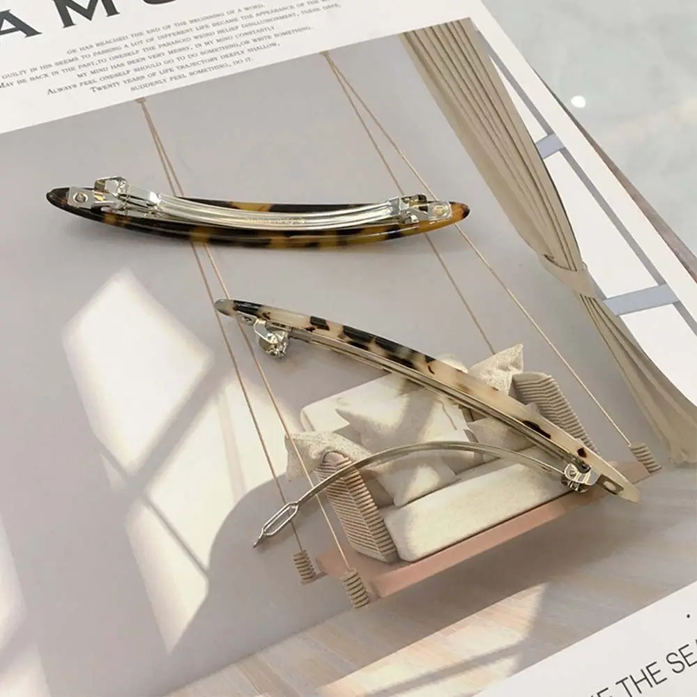 Автоматический пружинный зажим для волос в стиле ретро с ивовым листом простой