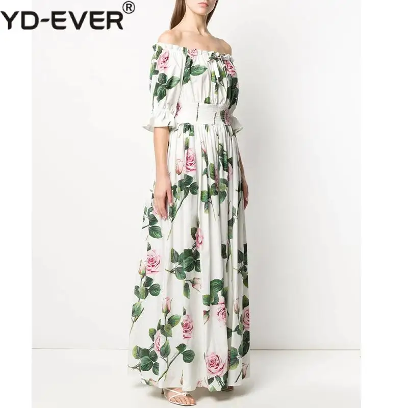 Летнее подиумное дизайнерское праздничное Хлопковое платье с открытыми плечами