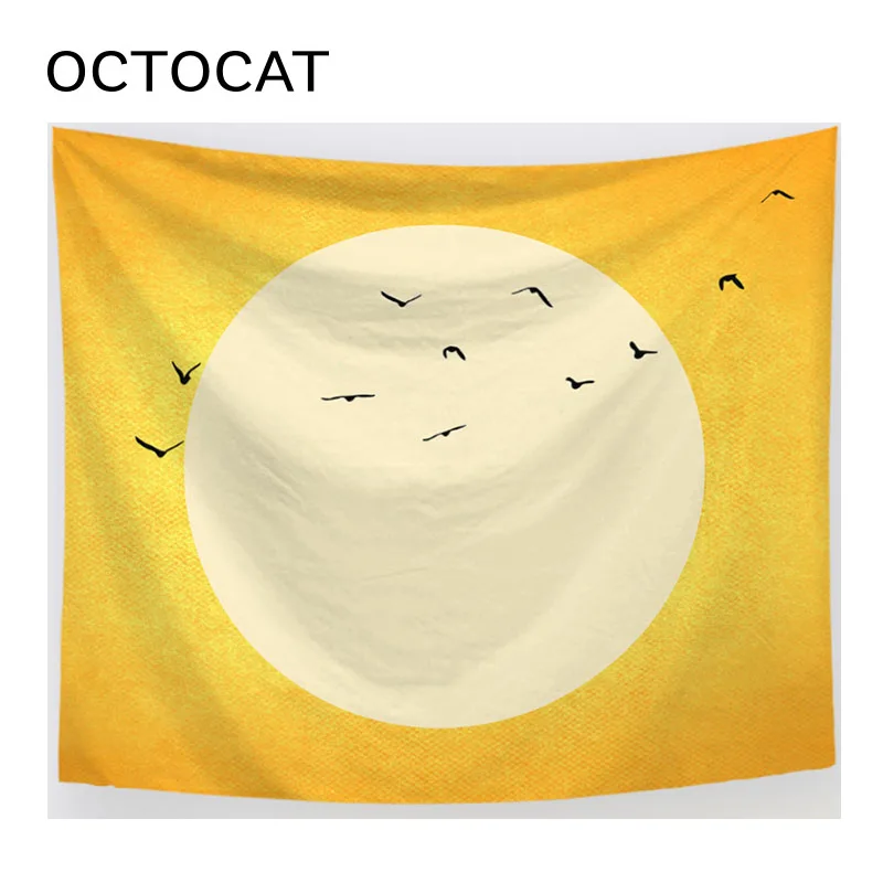 OCTOCAT акварельный пейзаж печать гобелен настенный домашний тонкое отполированное