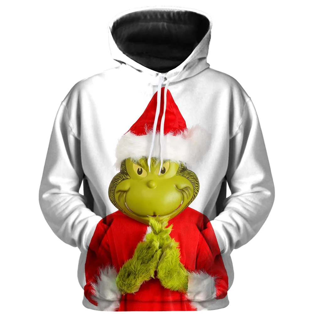 How the Grinch палантин с рождественским принтом Мужские Толстовки Новая мода Забавный