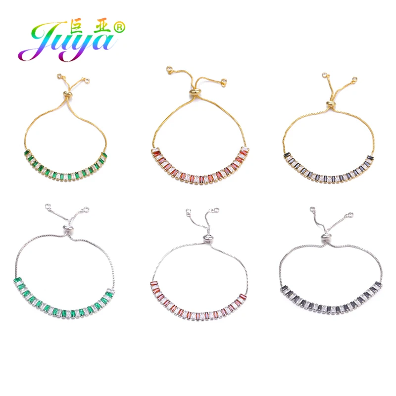 Женские теннисные браслеты Juya Ali Moda с радужными австрийскими кристаллами Золотые