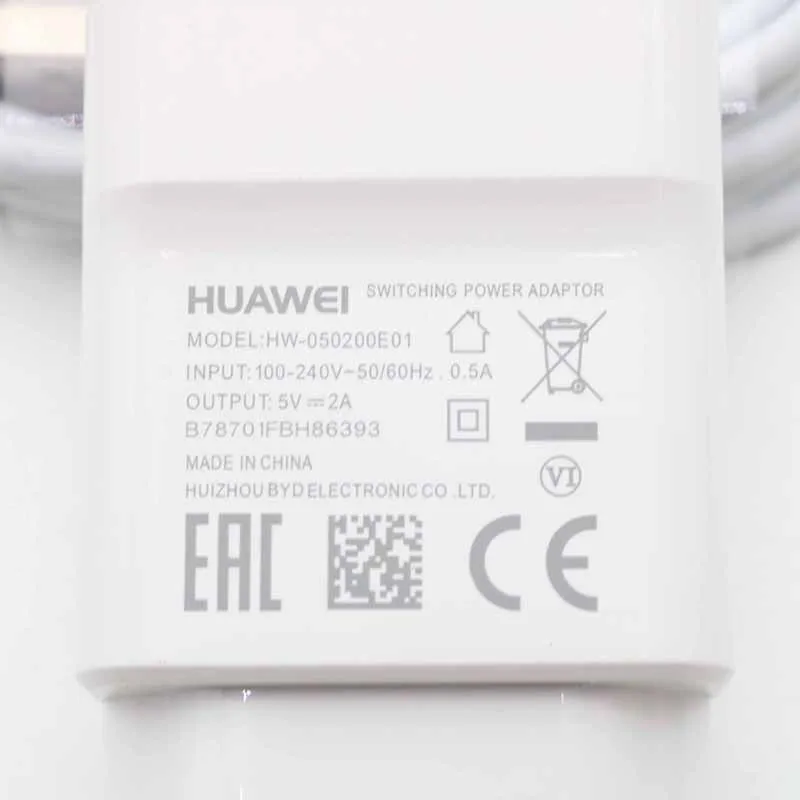 Оригинальный адаптер питания Huawei для телефонов Android с европейской вилкой 5 В 2 А 10