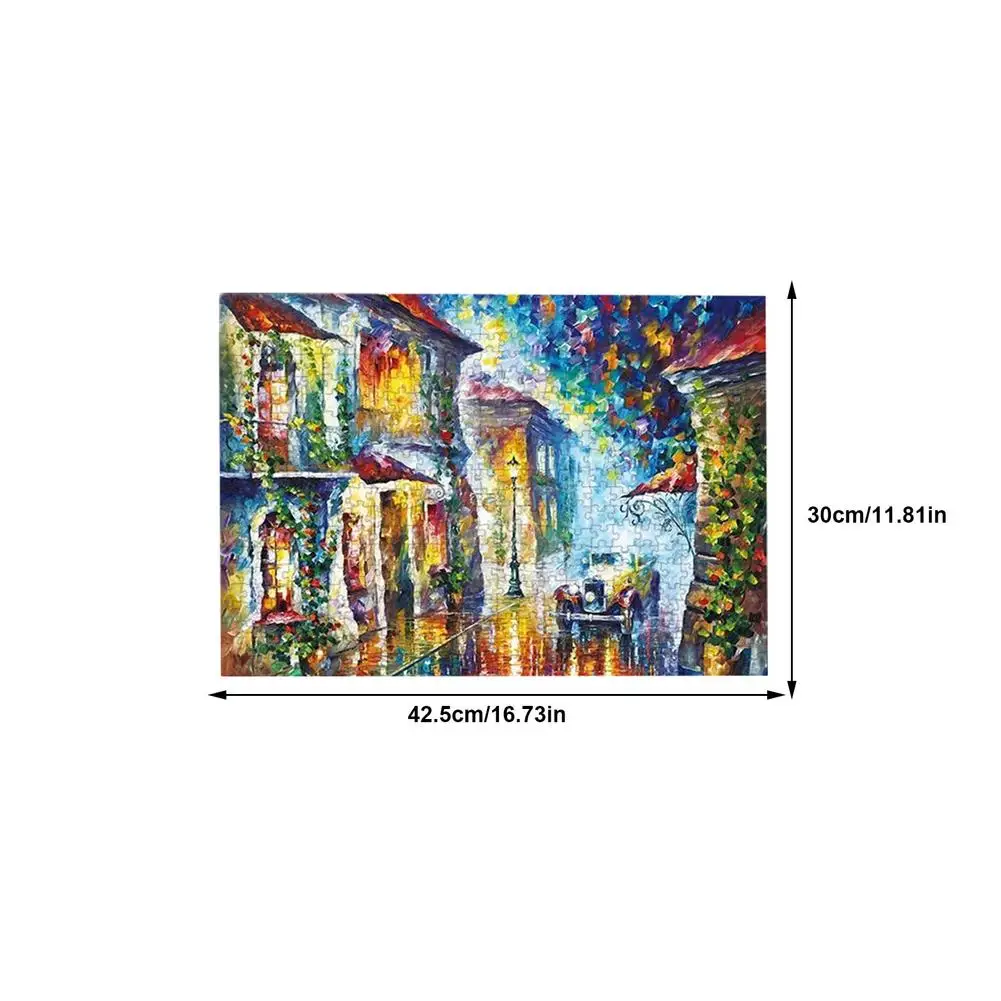

42.5*30cm Jigsaw Puzzles 1000 Pieces Puzzle Street Youth Art Towns Street Landscape Busy Port Puzzle Set For Adults Kids