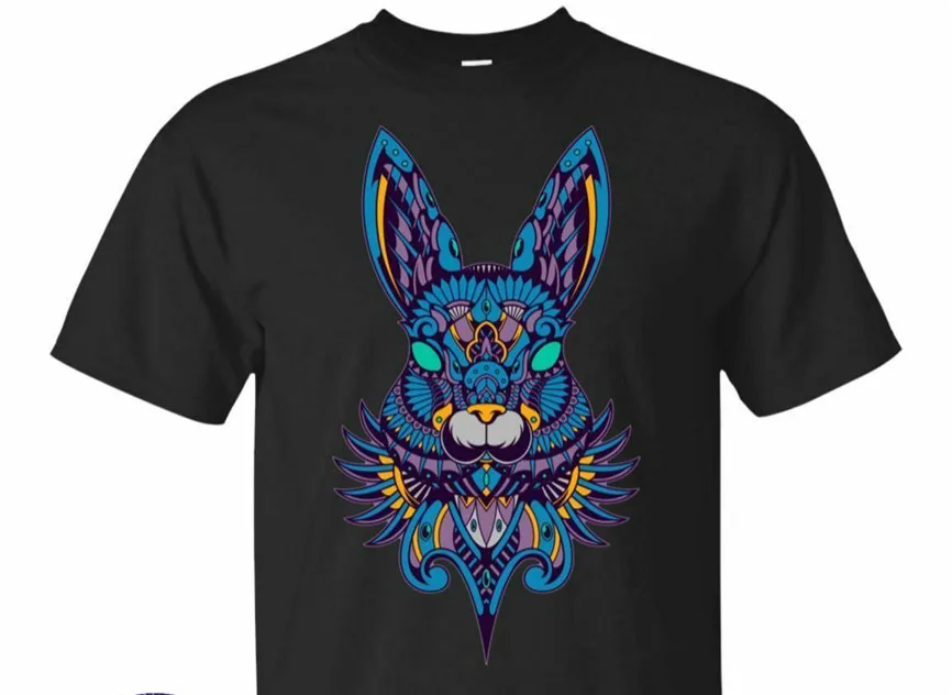 Абстрактный голубым кроликом из мультфильма Мужская Футболка Savage Hipster животного