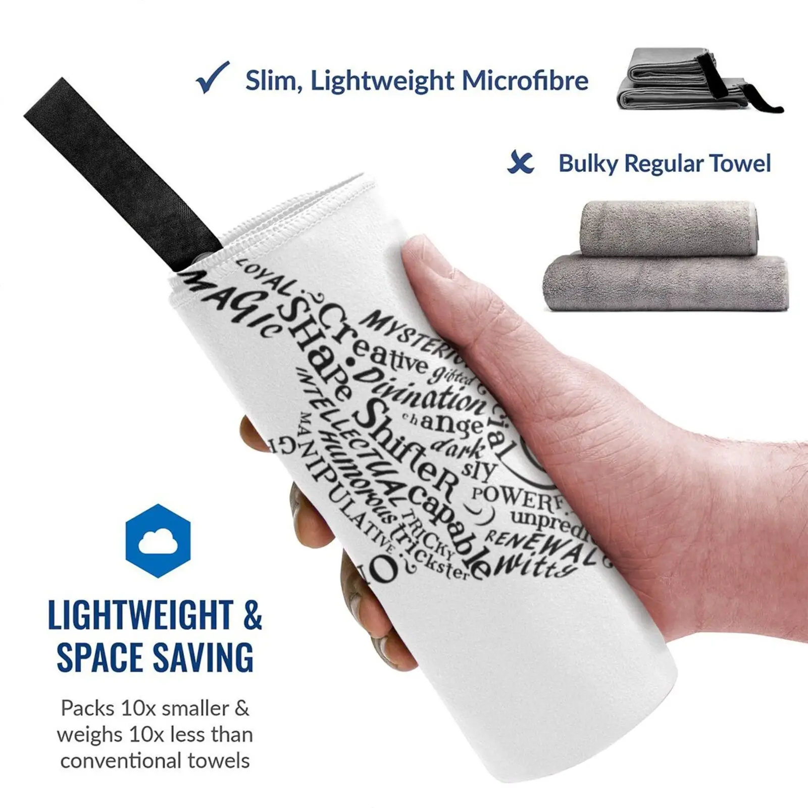 Быстросохнущее полотенце Raven Spirit в виде животных для спортзала спортивной ванны