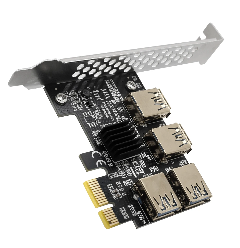5/10 шт. TISHRIC gold PCIE от 1 до 4 PCI Express усилитель слота 16x USB3.0 удлинитель преобразователь