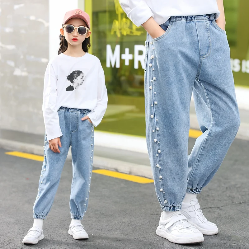 Рваные джинсы для девочек одежда малышей на весну и осень милые детские рваные