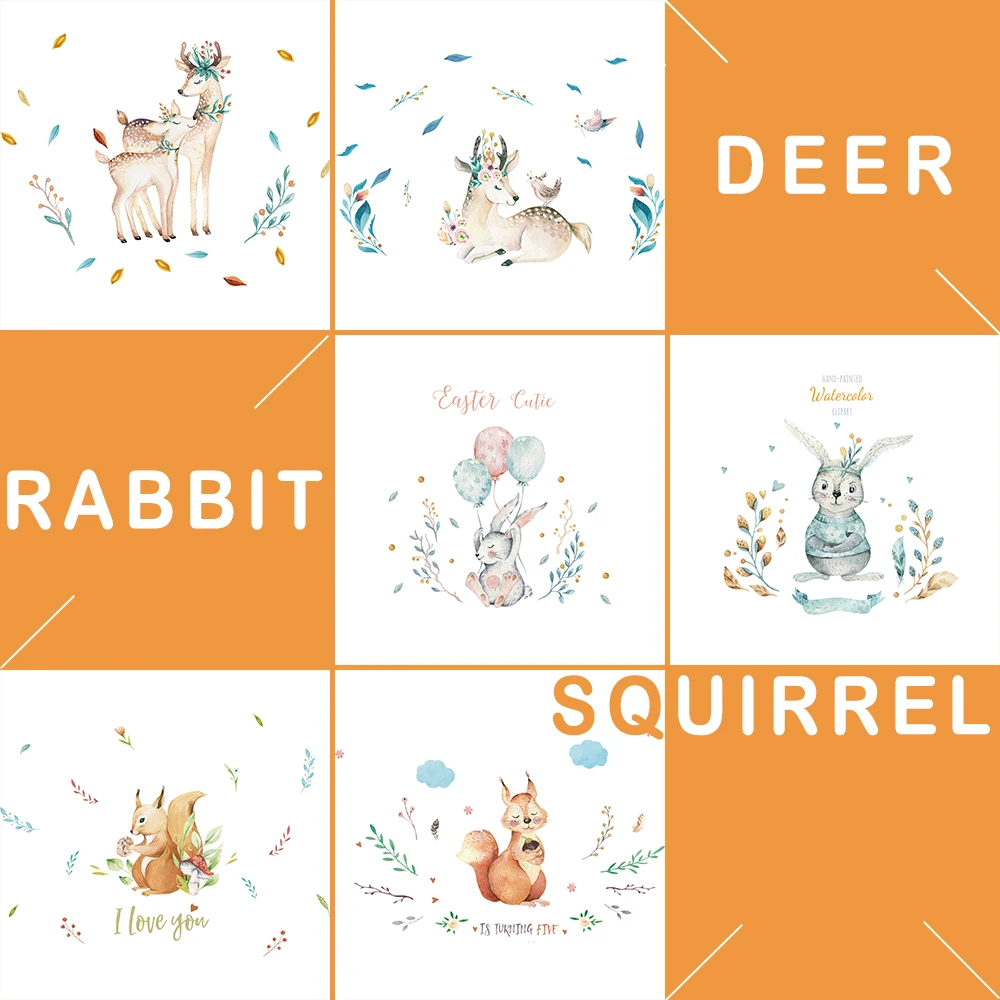 Настенные Стикеры с изображением лесных животных украшение для детской комнаты