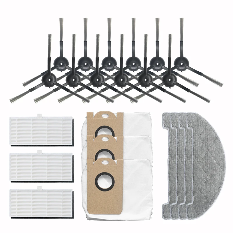 

Боковая щетка HEPA фильтр Швабра Ткань мешка для сбора пыли (22 шт.) и крупным планом макро набор аксессуаров для Proscenic M7MAX пылесос пылеуловитель