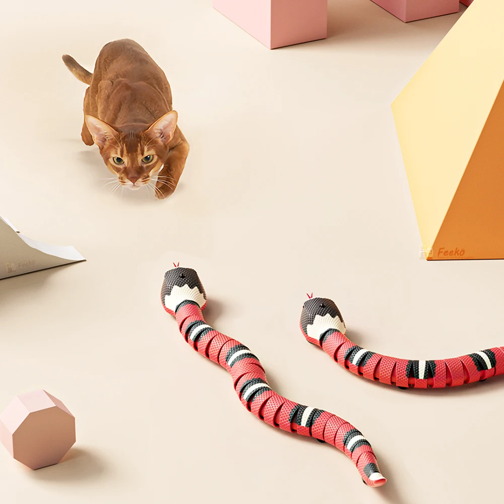 Игрушки для кошек, умные электрические интерактивные игрушки со змеиным датчиком для кошек, USB зарядка, Аксессуары для кошек, игрушки для до...