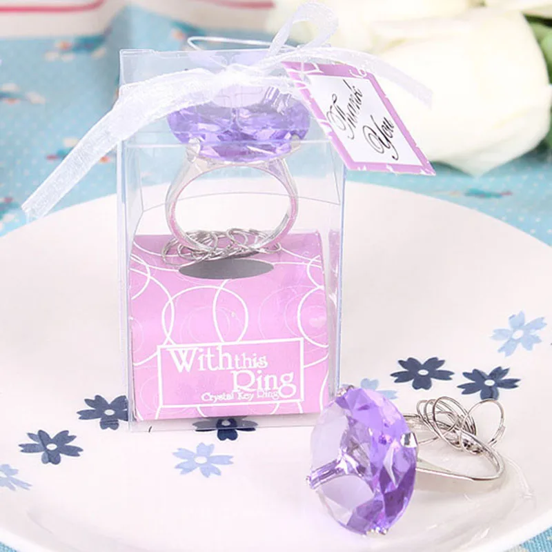 4 цвета практичное обручальное кольцо с искусственным кристаллом брелок