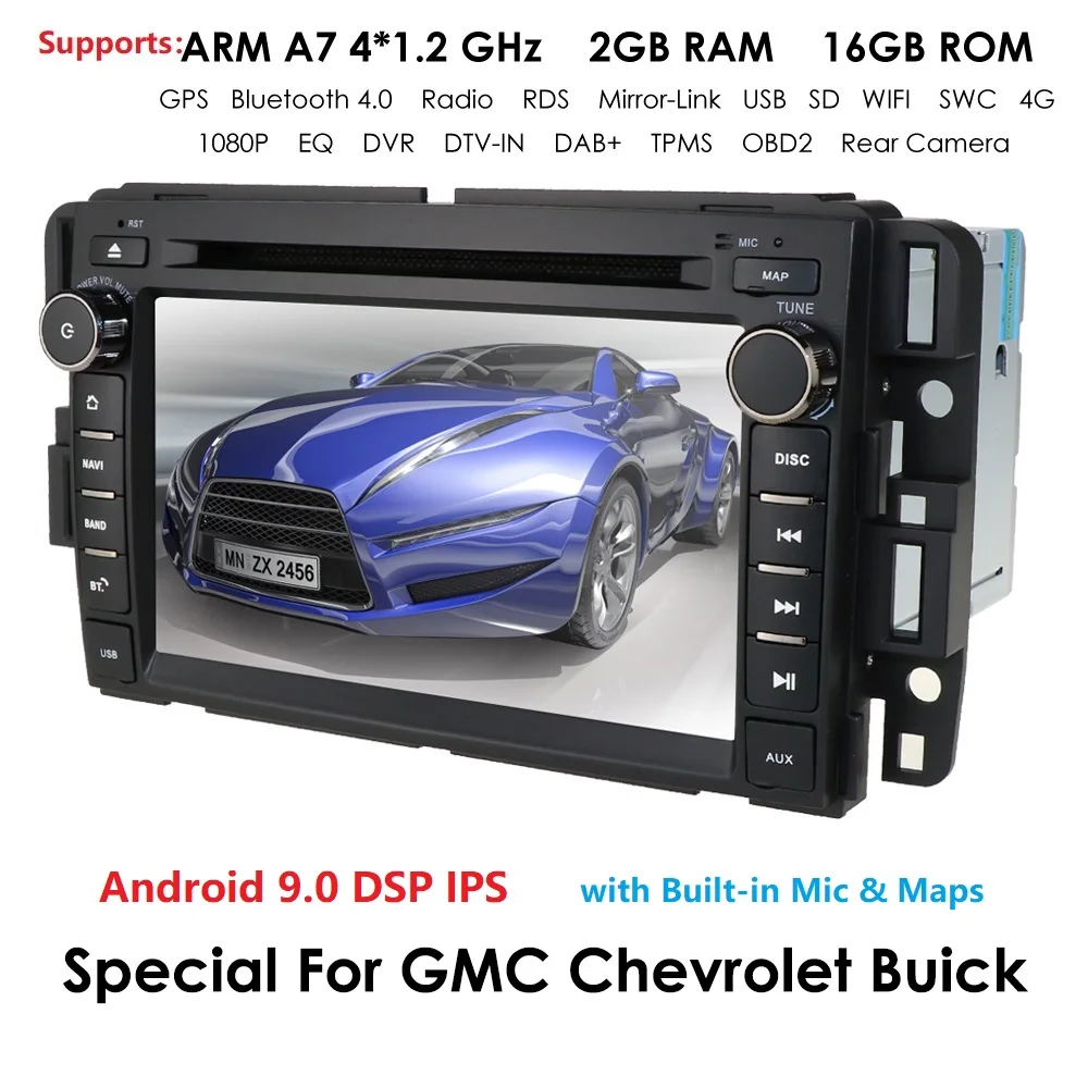 Android 9 0 Автомобильный DVD Радио для GMC Chevrolet Chevy Yukon Tahoe Sierra Acadia Suburban 1500 2500HD 3500HD GPS