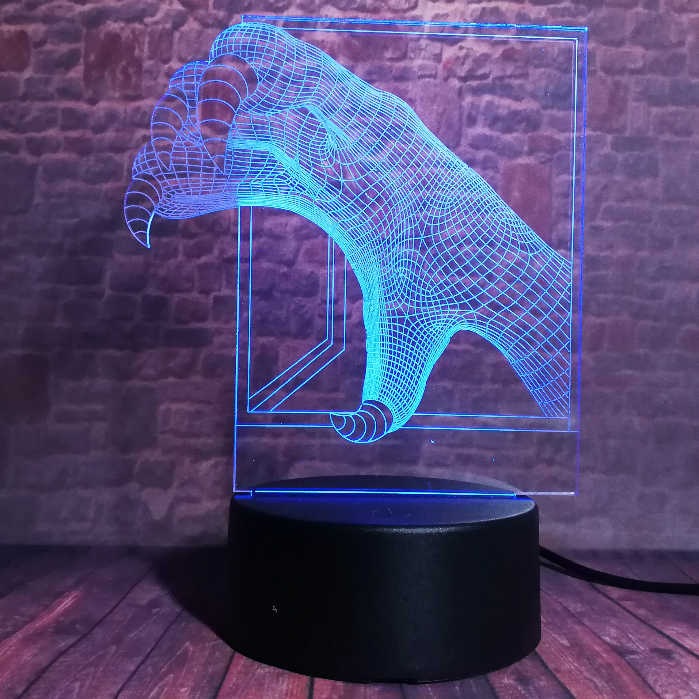 Amroe 3D Динозавр коготь LED голограмма 7 видов цветов Изменение животных Лапа дракона