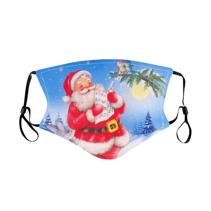 

1pc Adult Mask Xmas Christmas Print Protection Mask For Women Men Vintage Face Mask Decoration Cosplay