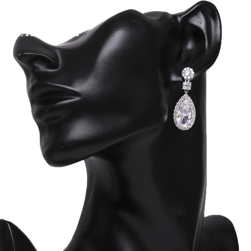 Emmaya New Fashion Long Waterdrop-shape White Earring For Women High Quality Zirconia Elegant Jewelry Charming Gift In Party | Украшения и