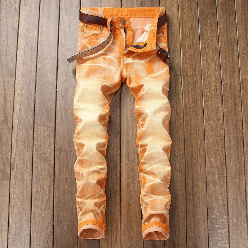 

tube color white fashion pants Men's fashion jeans straight