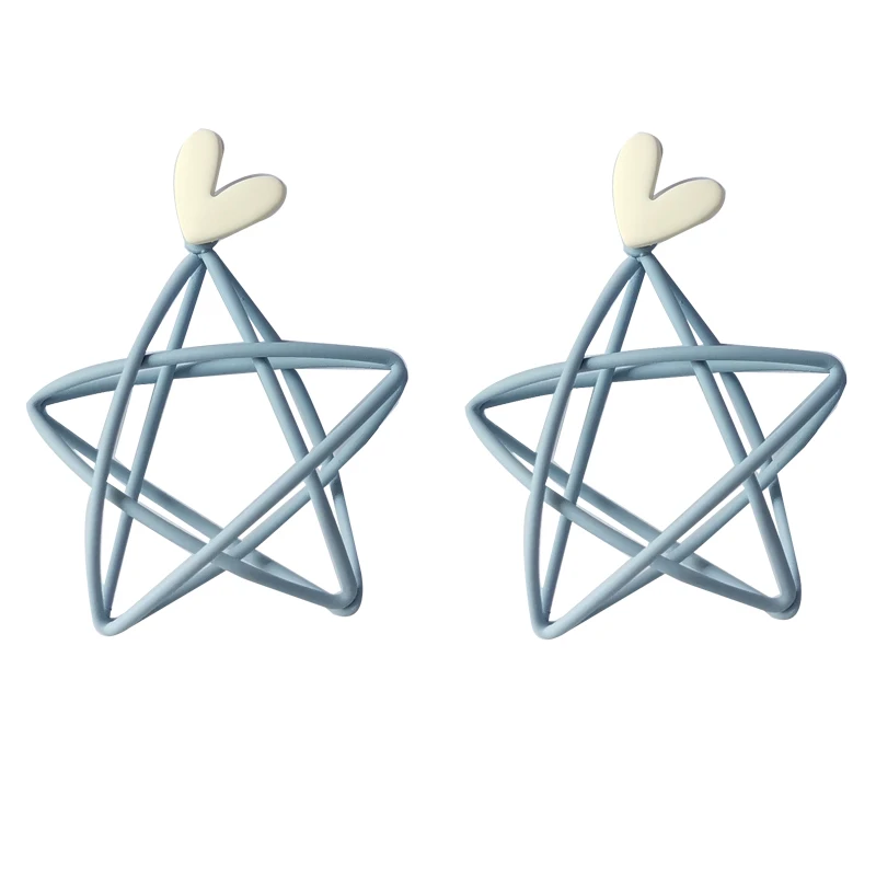 Модные ювелирные изделия S925 большие синие серьги капли в форме звезды новый