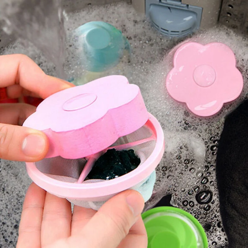 

Flower Shape Mesh Filter Bag Floating Laundry Ball Washing Machine Filtration