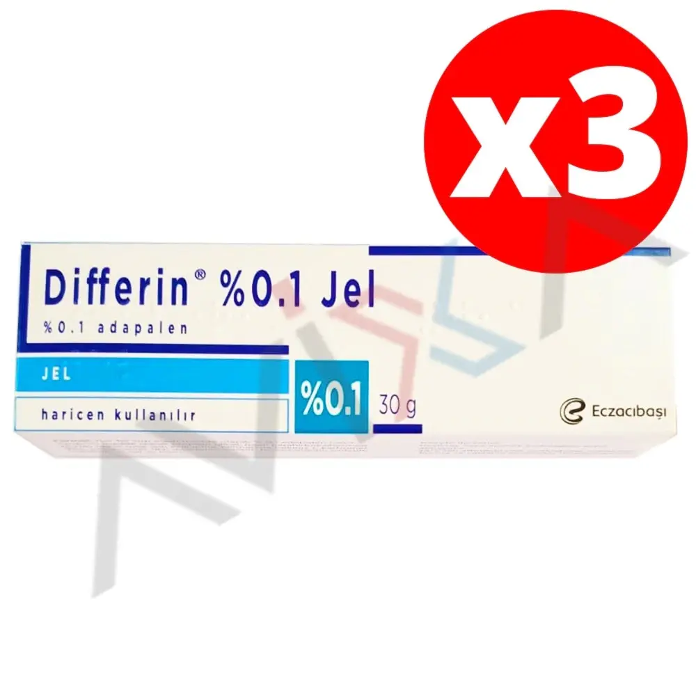 

Differin Gel (3 pcs) 0.1% Acne Treatment, 30g / 1oz, strength Retinoid Pack of 3