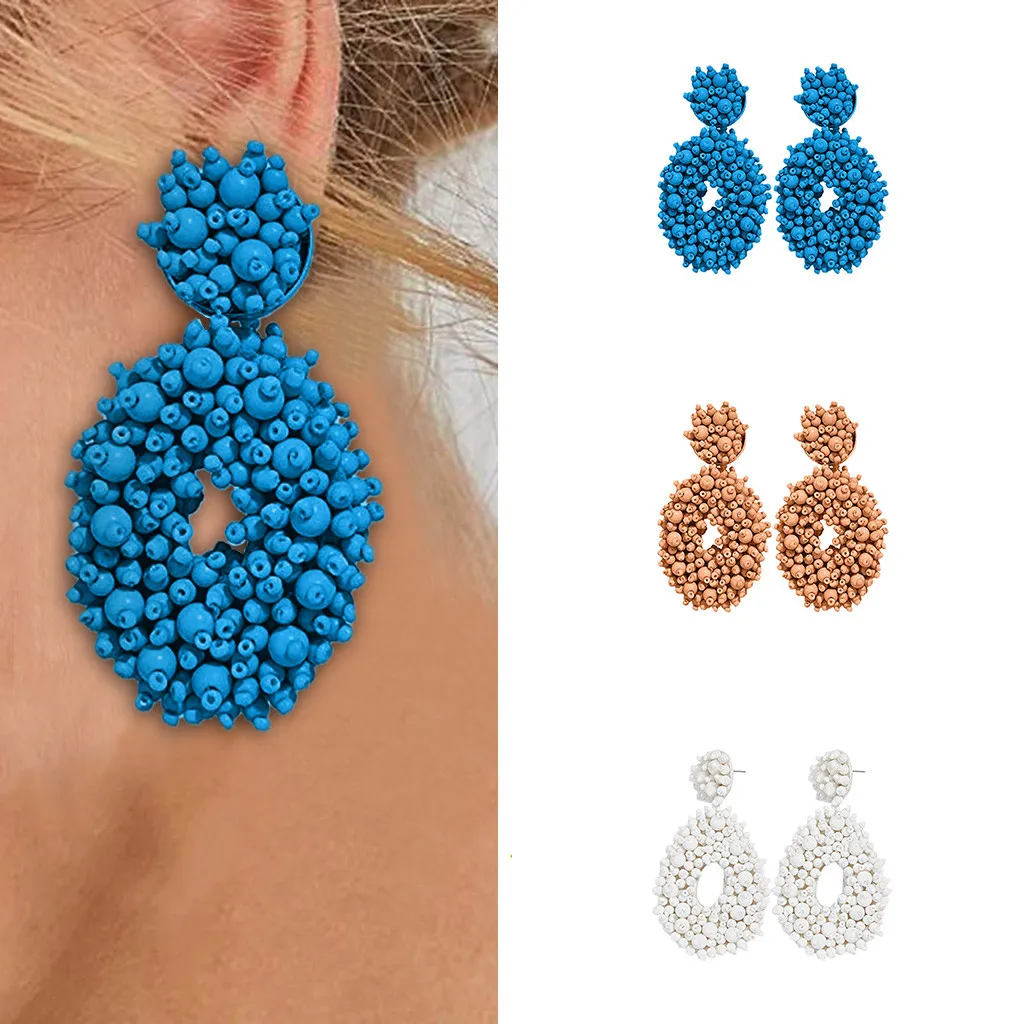 OTOKY Серьги капли воды для женщин граненые бусины стеклянные серьги ручной работы