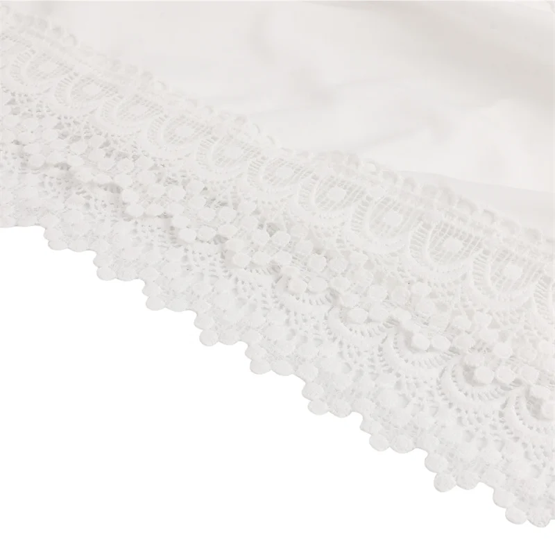

Ladies Summer Lace Splicing Sleeveless Long Strap Dress for Shopping Dating Solid White hollow out dress For Party