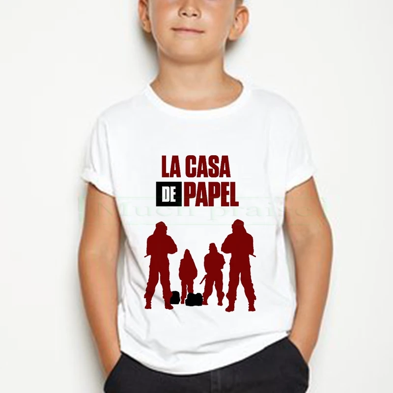 

New Money Heist Harajuku cotton T Shirts children La Casa De Papel Hip Hop T-shirts Fashion boy/girl Tshirt Fashion Top Tees kid