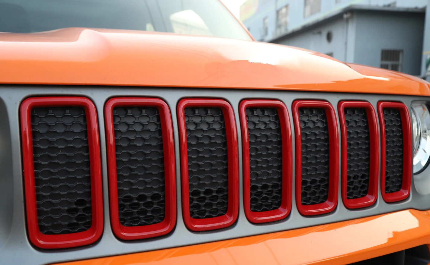 Car Exterior Front Grille Inserts Decoration Cover Trim Sticker for Jeep Renegade 2019 2020 2021 ABS Carbon Fiber Accessory | Автомобили и
