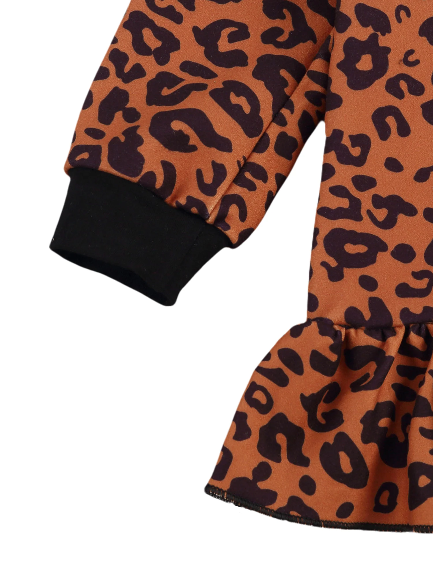 

Newborn Babys Girls Cotton Suit Long Flying Sleeve Falbala Pullover Leopard Loose Trousers + Bow Headband 0-18 Months