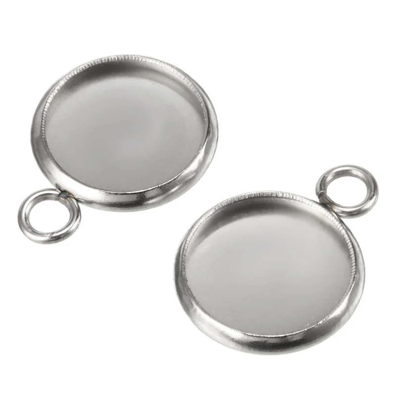 50 шт./компл. Круглый Кабошон ободок база Нержавеющая сталь подвески сделай сам