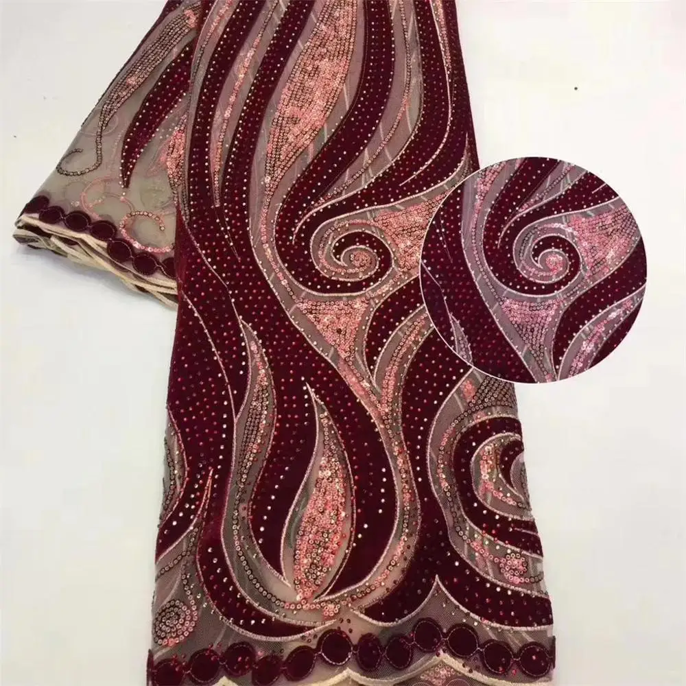 Новое поступление 2020 бархатные кружевные ткани африканская нигерийская модель