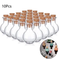 10pcs mini glass bottles clear drifting bottles small wishing bottles with cork stoppers for wedding birthday party glass jars