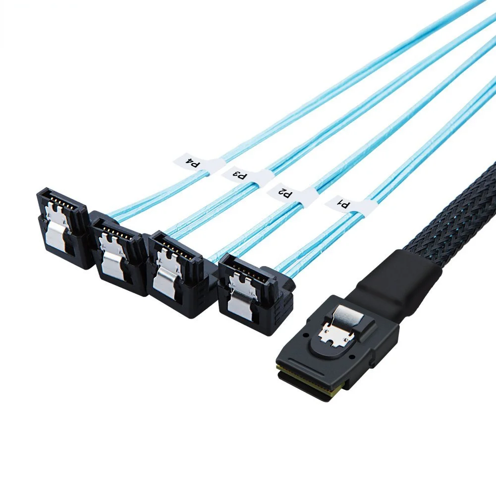 Кабель SAS sata Mini SFF-8087 36P к 4 угловым кабелям SATA 7P Male Female кабель 12 Гбит/с для передачи