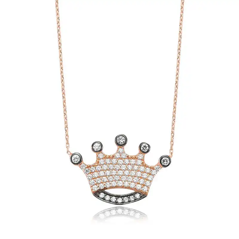 

Silverlina Silver Queen Crown Lady Necklace