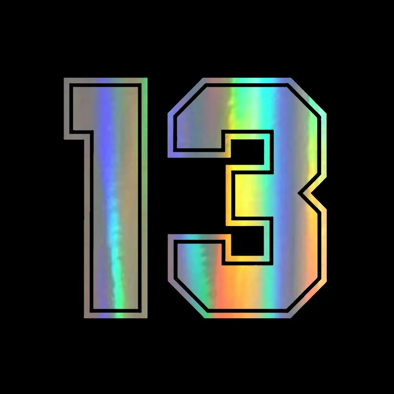 

Hot Fashion Reflective Number 13 Car Stickers Motorcycles Bumper Rear Windshield Cover Scratch Decals Car Decals KK18*16cm