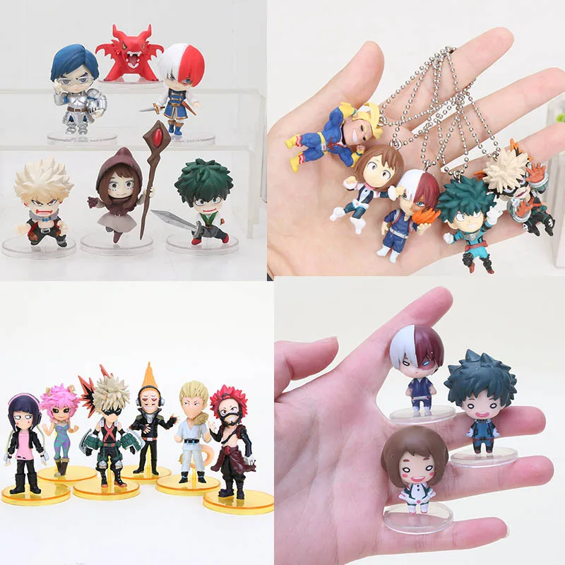 

My Hero Academia academy keychain boku Midoriya deku Shoto bakugou Toga no Hero Academia PVC Action Figure Toy pendant ring