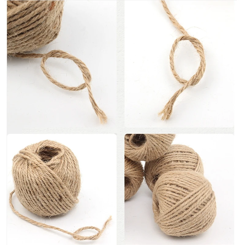 1 рулон 30 м натуральная коричневая джутовая пеньковая верёвка веревка хвостовик