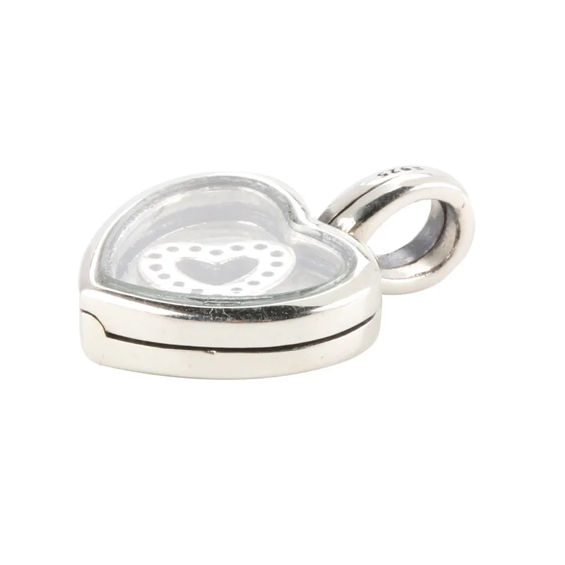 

Original 925 Sterling Silver Simple Heart-shaped Floating Heart Pendant Fit Pandora Women Bracelet & Necklace Diy Jewelry