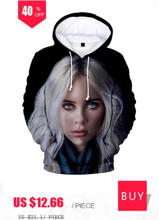 Худи Billie Eilish, забавная Толстовка KPOP, пуловер с капюшоном для женщин и мужчин, худи большого размера, уличная толстовка, одежда в стиле хип-хоп