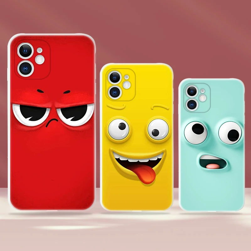 

Phone Cases For iPhone 11 12 Pro MAX Mini X XS XR 6 7 6S 8 Plus SE 2020 For Apple 12 11 Pro MAX Cute Smiley Face Coque Funda