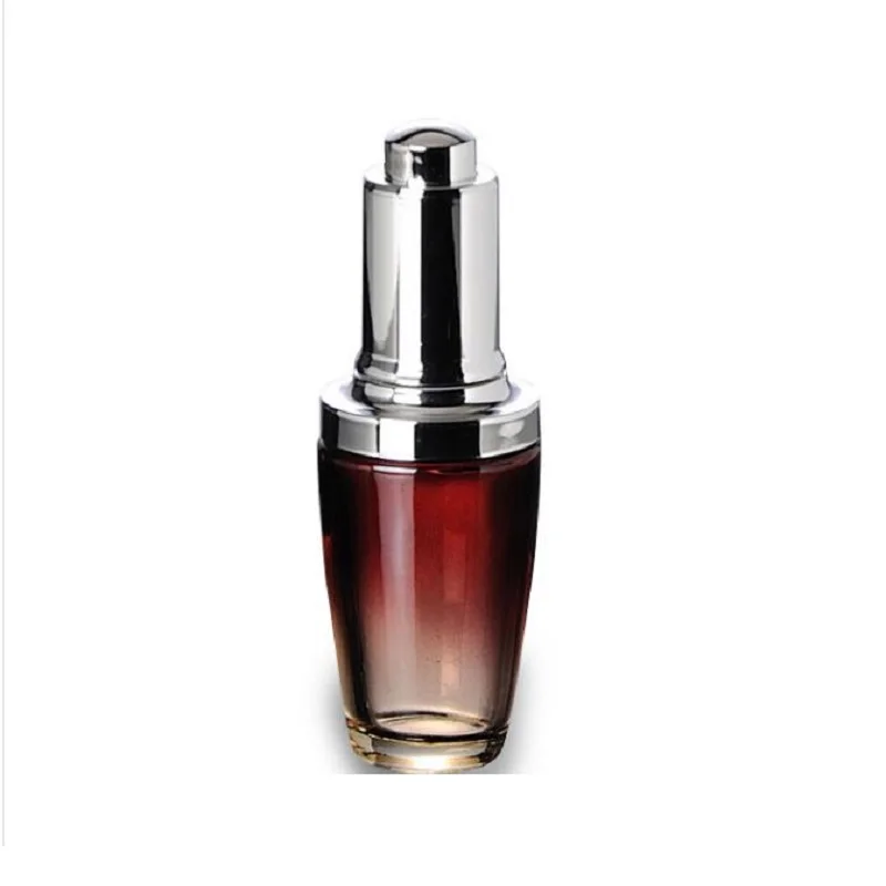 30ML 50ML 100ML Red Cosmetic Packaging Glass Refillable Bottle Silver Lotion Pump Essential Oil Vial 30G 50G Cream Jars 8pieces |