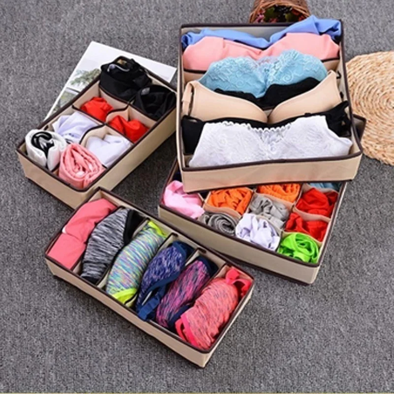 

Underwear Bra Storage Box Storage Box Beige Drawer Cabinet Storage Box Underwear Box Scarf Family Bedroom Socks Storage Bag