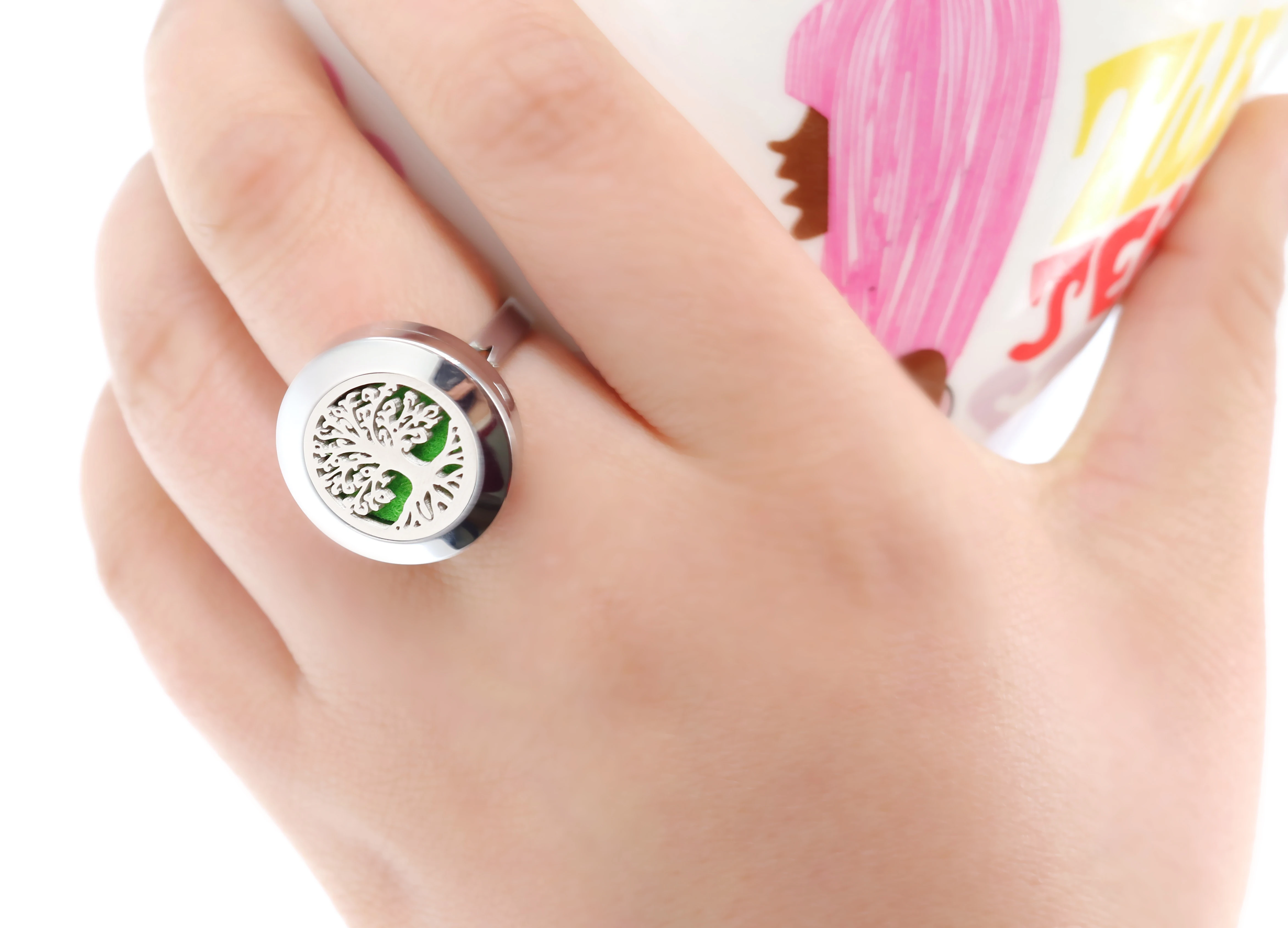 Кольцо медальон с диффузором Древо жизни 316 л|Кольца| |