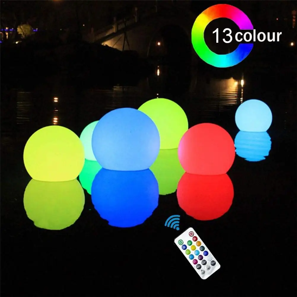 

Outdoor Waterproof 13 Color Glowing Ball LED Four Changing Modes Beach Party Lawn Lamp Swimming Pool Floating Ball Accessories