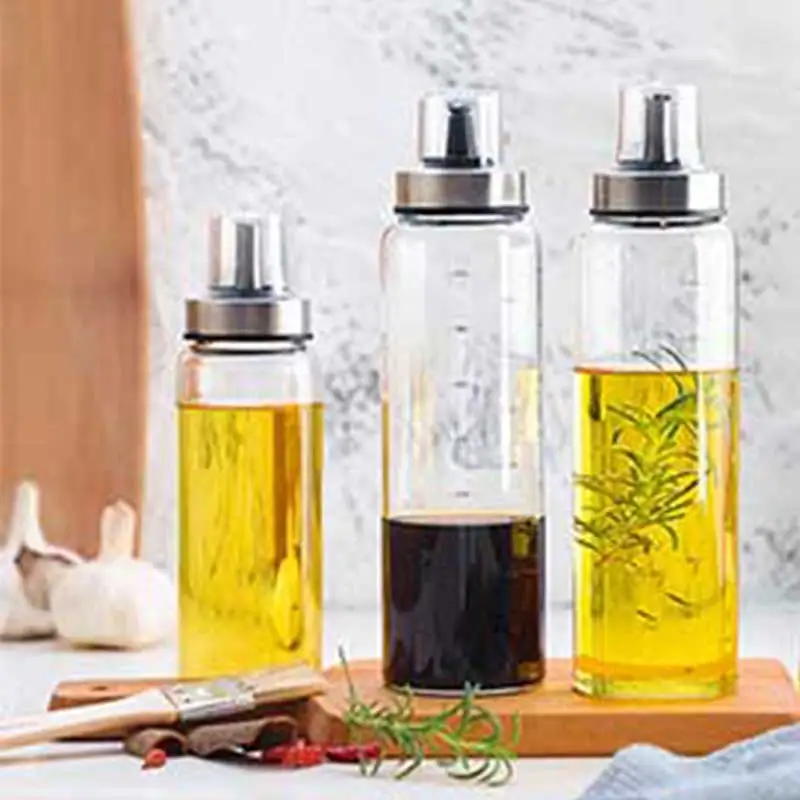 Кухонная прочная бутылка для масла из боросиликатного стекла банка соевого