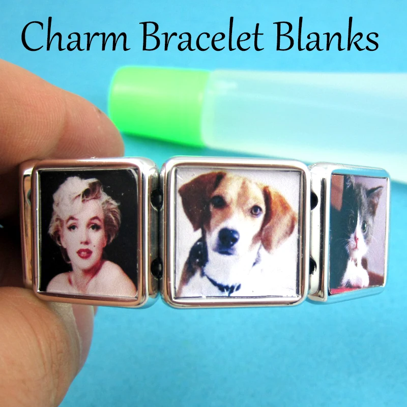 50 шт. 20 мм квадратный пустые браслеты эластичный ободок браслет установка (в