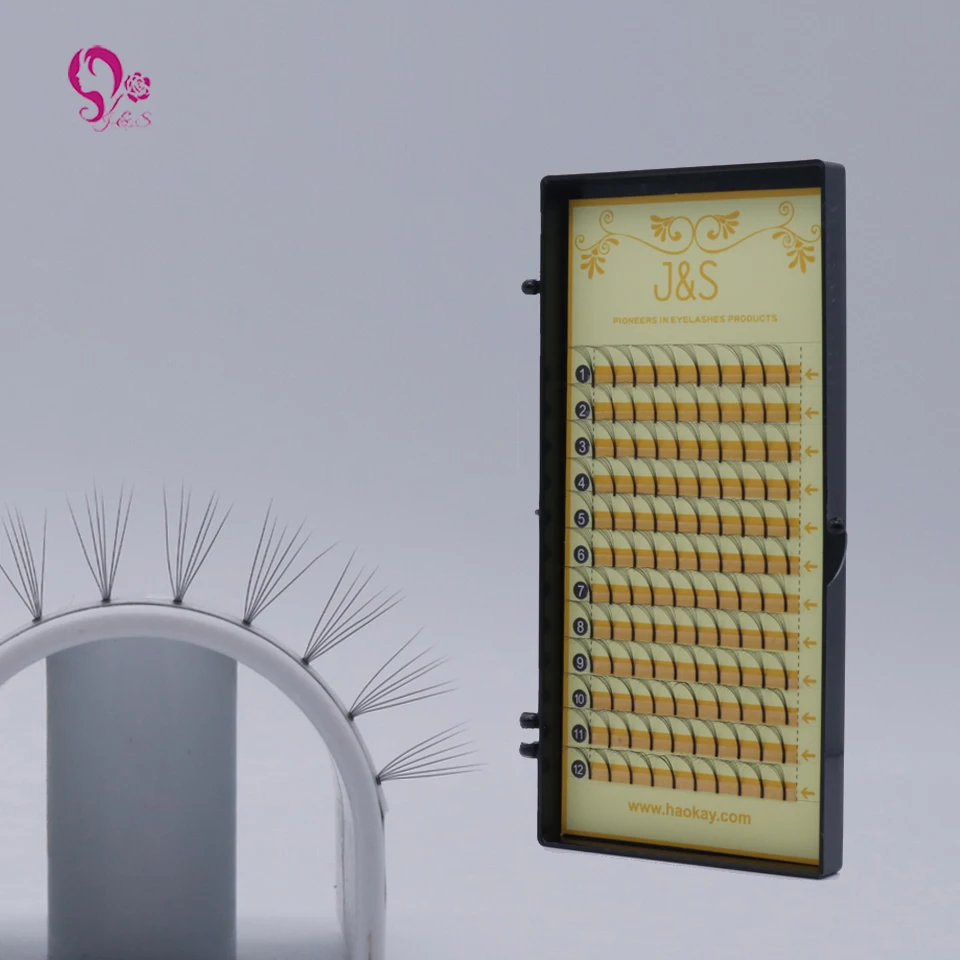 J & S C завитые натуральные мягкие шелковые накладные ресницы для наращивания