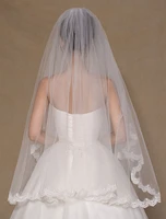 ivory semi sheer tulle chic bridal wedding veil