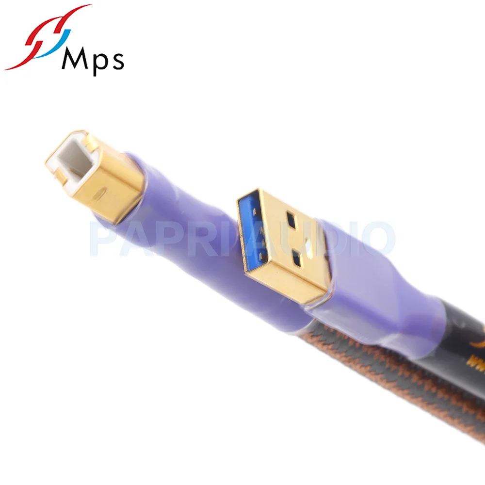 PAPRI MPS QR-USB 6N 99.99997% OCC аудио кабель HiFi позолоченный USB разъем A-A A-B разъем для передачи данных ЦАП DVD усилитель - Цвет: A-B